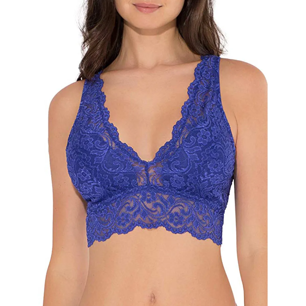 Бюстгальтер пуш ап Bralette размера плюс кружевной бюстгальтер с цветочным принтом
