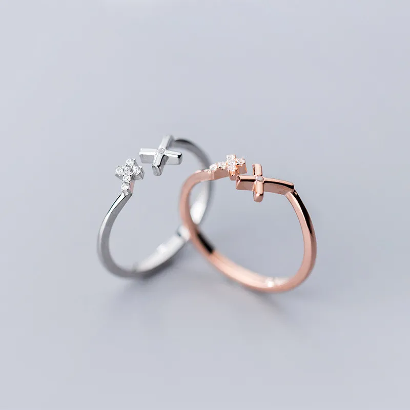 

PONYKISS Trendy 100% 925 Sterling Silver Zircon Letter X Adjustable Opening Ring For Women Party Fashion Accessory Chic Gift