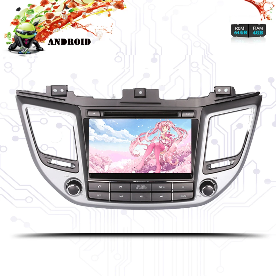 Android 9 0 4 Гб + 64 ГБ Автомобильный dvd для Hyundai Tucson/ix35 2016 2017 2018 автомобильный Радио