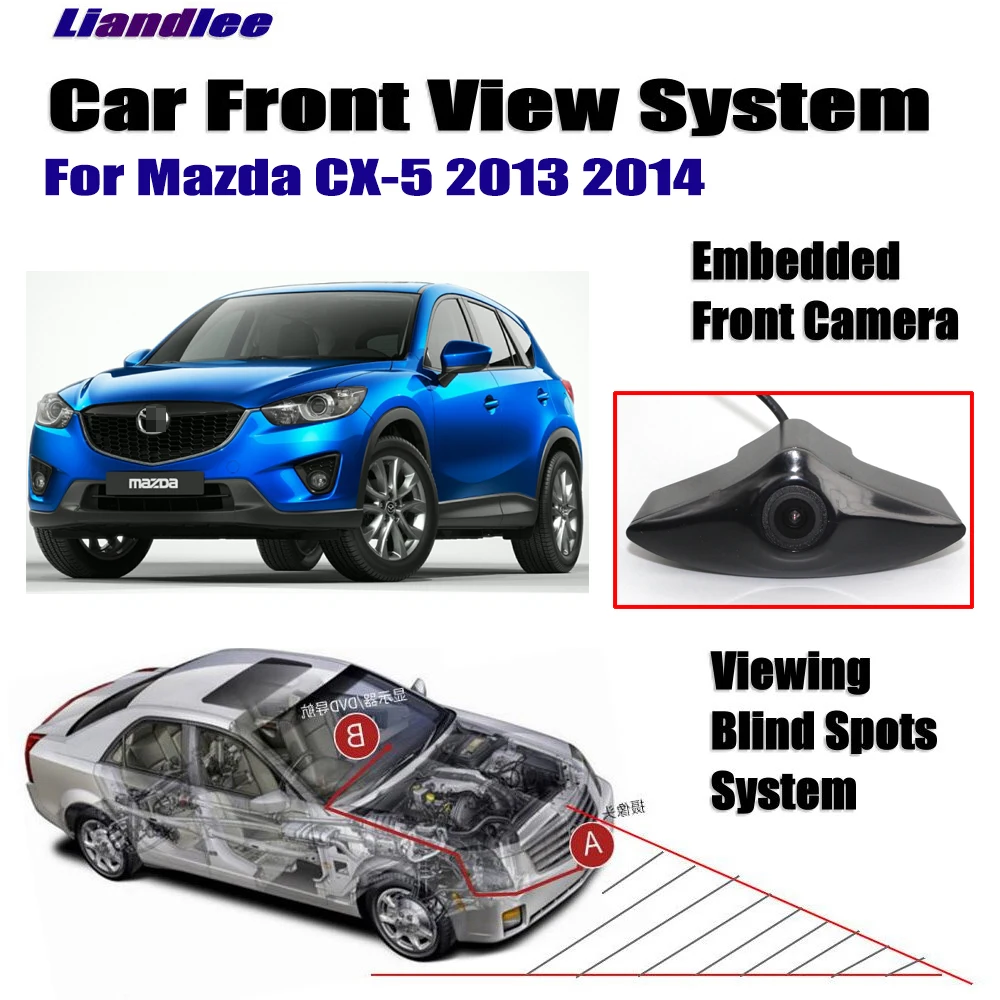 Liandlee авто для Mazda CX-5 2013 2014 Автомобильная Камера Переднего Вида с логотипом