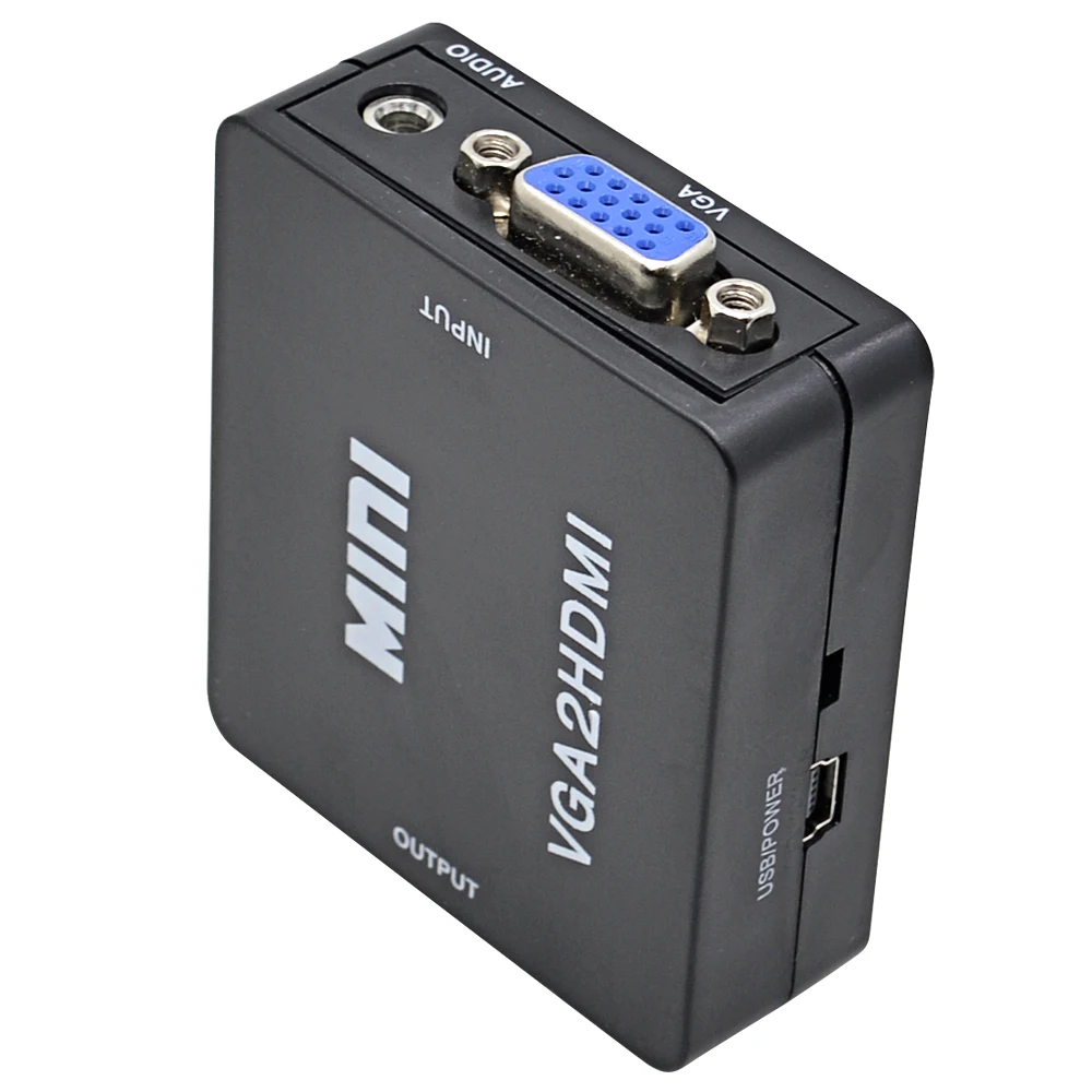 Адаптер CHIPAL Mini VGA2HDMI VGA для HDMI преобразователя с аудио и USB разъемом питания ПК