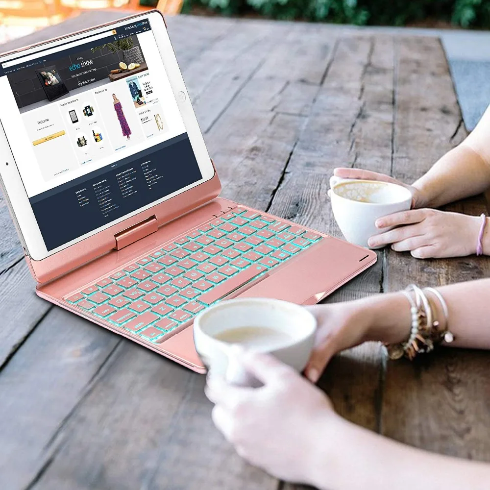 Для iPad 9 7/iPad Pro беспроводная клавиатура случае анимус 7 цветов bluetooth-клавиатура с
