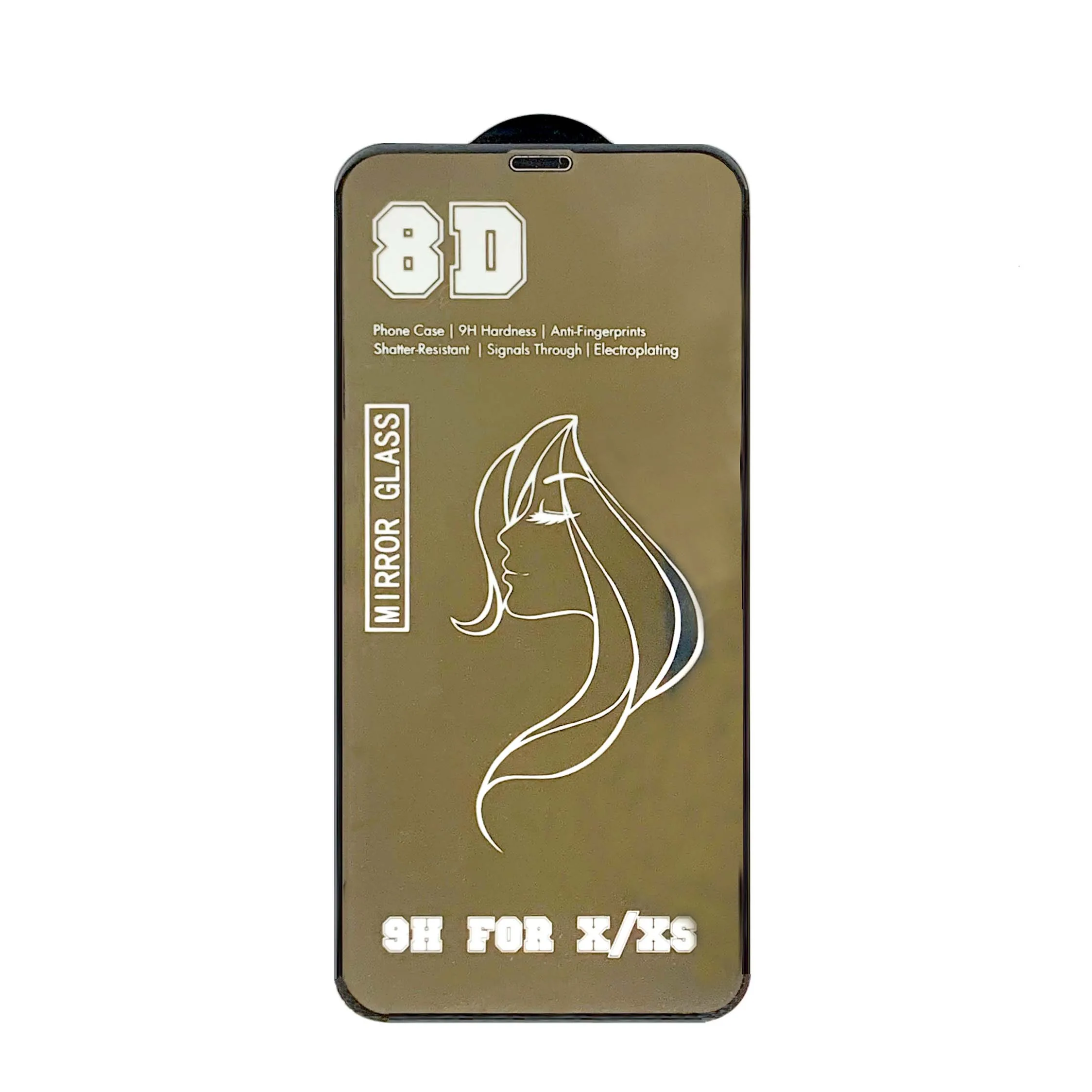 gold Покрытие 8D закаленное Стекло для iPhone 6, 6 S, 7, 8plus X XS Max цветной, отражающий зеркало с уровнем твердости 9 H для Защитная пленка для iPhone кожного покрова - Цвет: gold