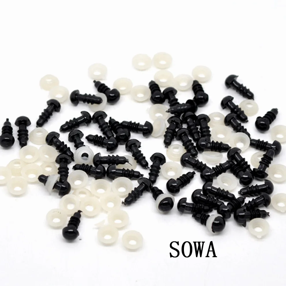 Бесплатная доставка 200 шт. (100 комплектов) Размер 13х6 мм пластиковые черные безопасные глаза куклы игрушка кукла для самостоятельного изготовления аксессуары для кукол