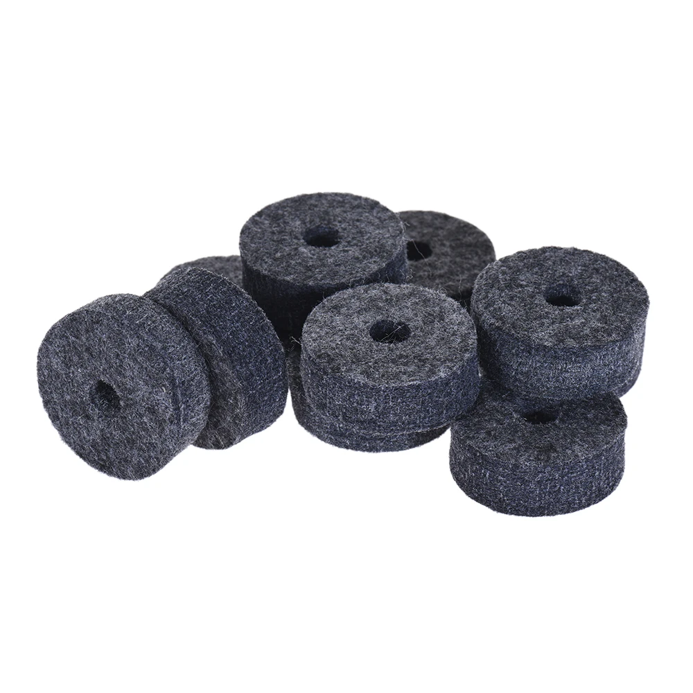 

10pcs Cymbal Felts Crash Cymbal Clutch Felt Drum Set Cymbal Stand Felt Washer Medium Size Gray