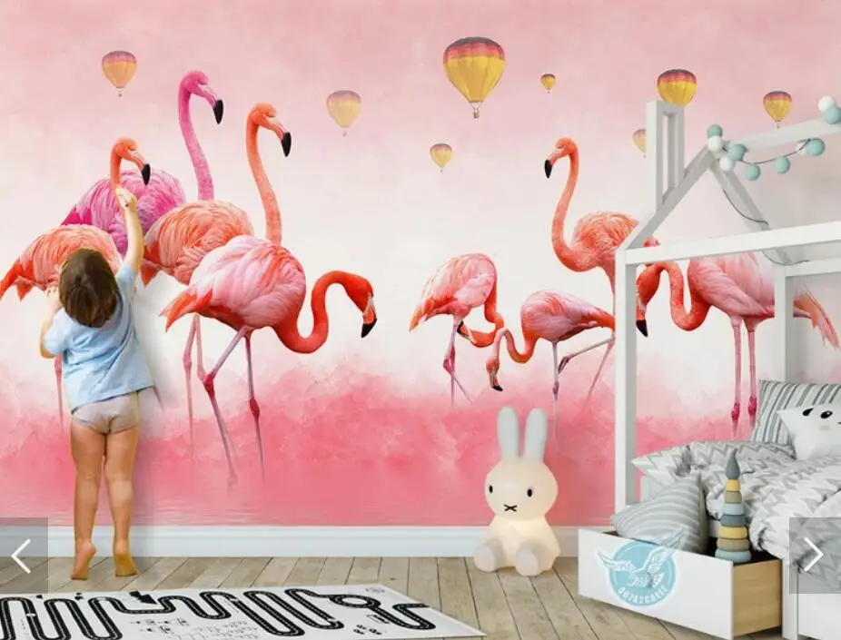 

Flamingo Murals Photo Wallpaper Canvas Home Wall Mural for Living Room Kids Bedroom Contact Paper Wall Papers Roll Customize