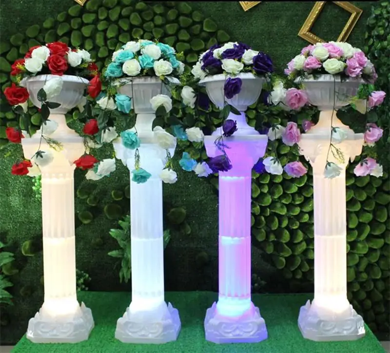 

New Arrival Wedding Roman Column Welcome Area Pillar With LED lights Shiny Party Decoration Supplies 6 pcs lot