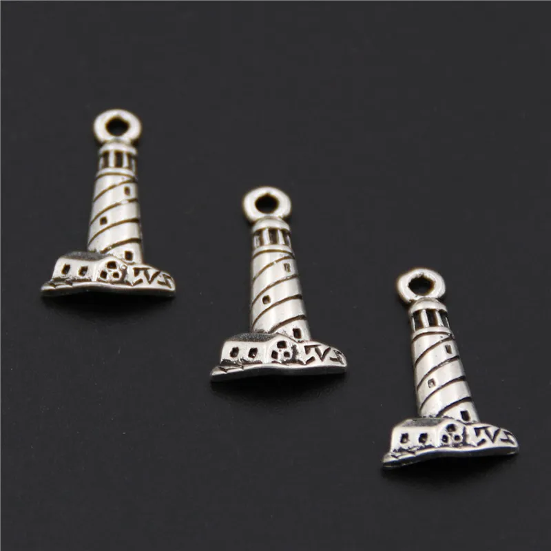 

50pcs Silver Color Lighthouse Tower Charms Pendant Jewelry Making Diy Handmade Craft A2588