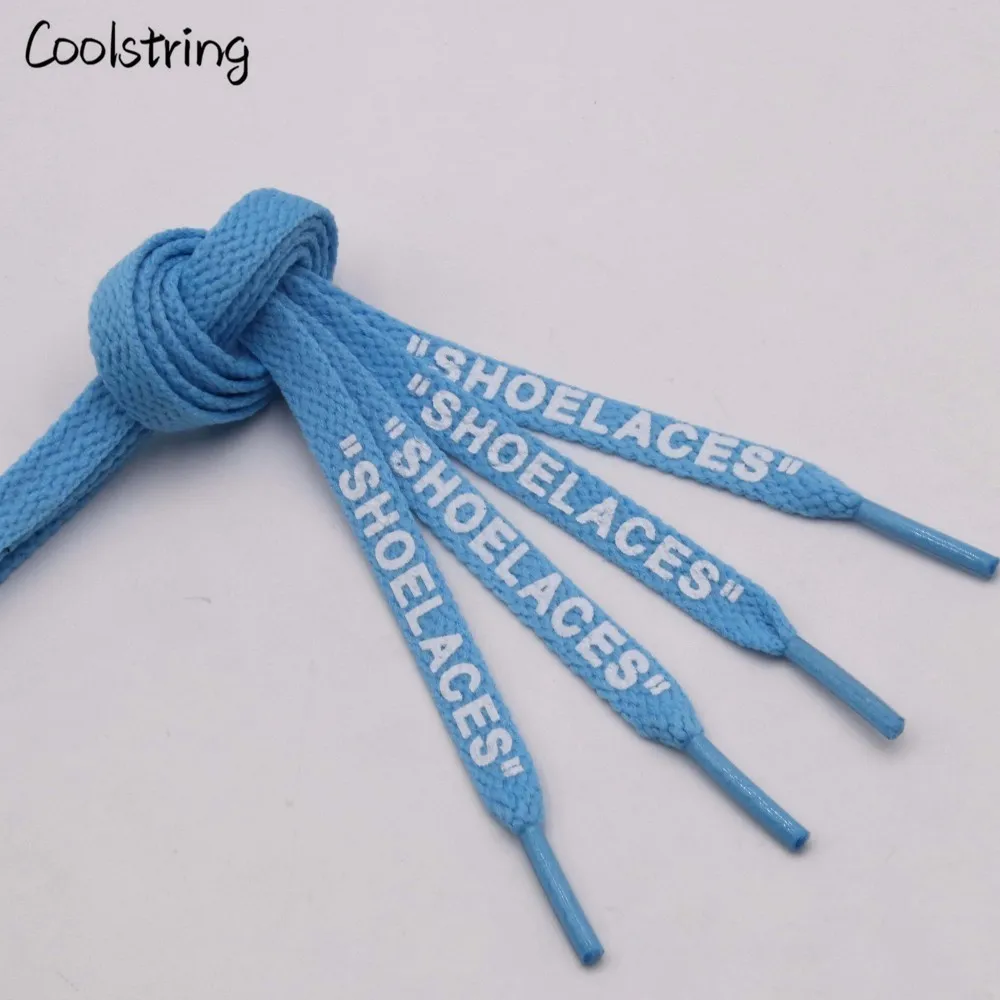 Coolstring новые буквы шрифт 8 мм двухсторонние печатные "шнурки" черные белые шнурки OW подписаны плоские туфли кружево суставные шнурки