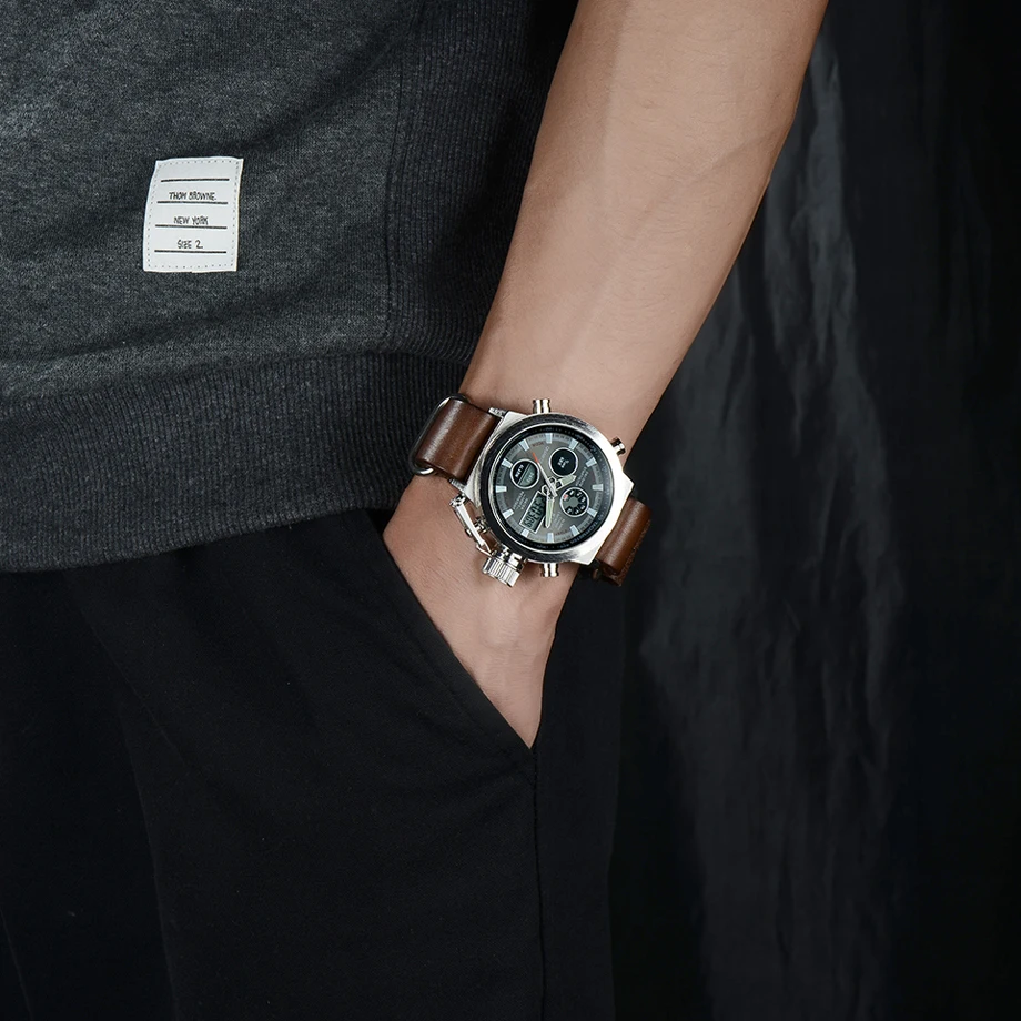 

Relogio Masculino Luxury Brand Men Watches Men's Quartz Hour Analog Digital LED Sports Watch Men Army Military Wrist Watch gift