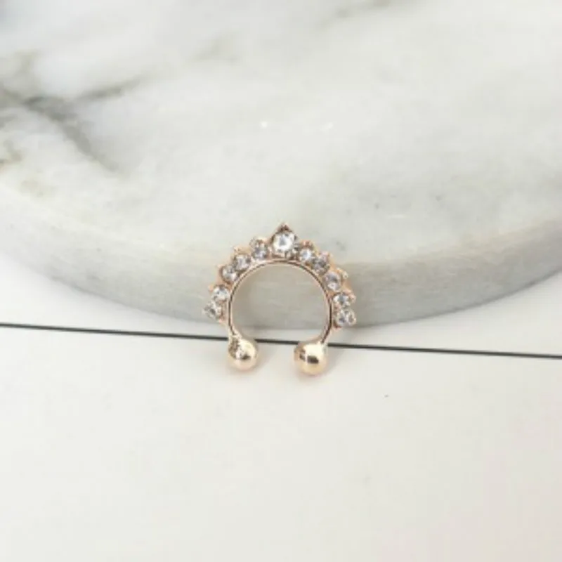 Высококачественное оптом поддельные Ювелирное кольцо в нос Золотая черная