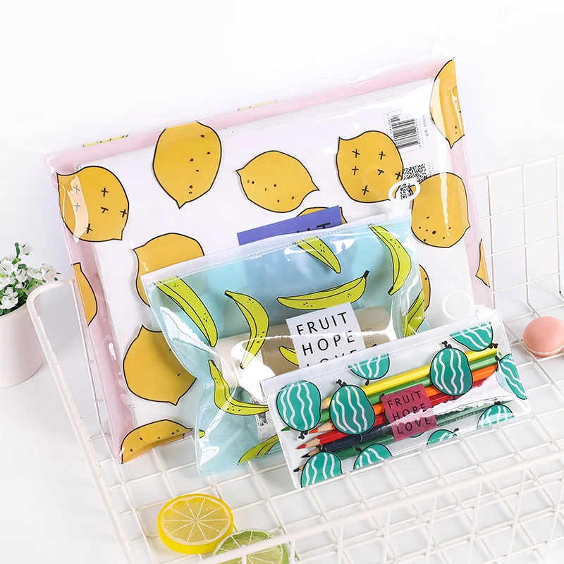 1 шт. Новый портфель Студенческая прозрачная сумка для файлов из ПВХ хранения