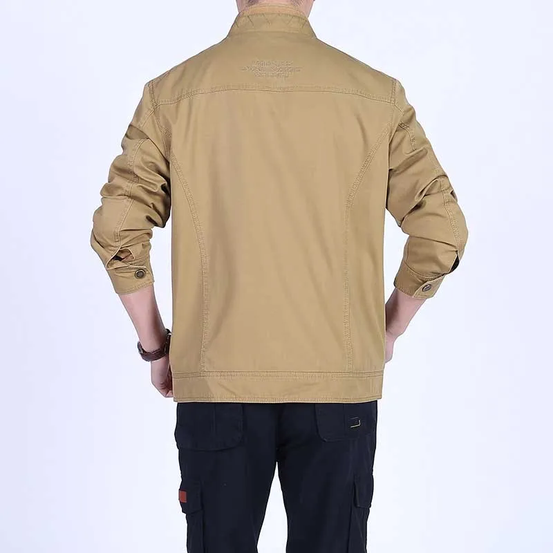 Новые модные мужские куртки в стиле милитари 4XL 5XL куртка-бомбер со стоячим