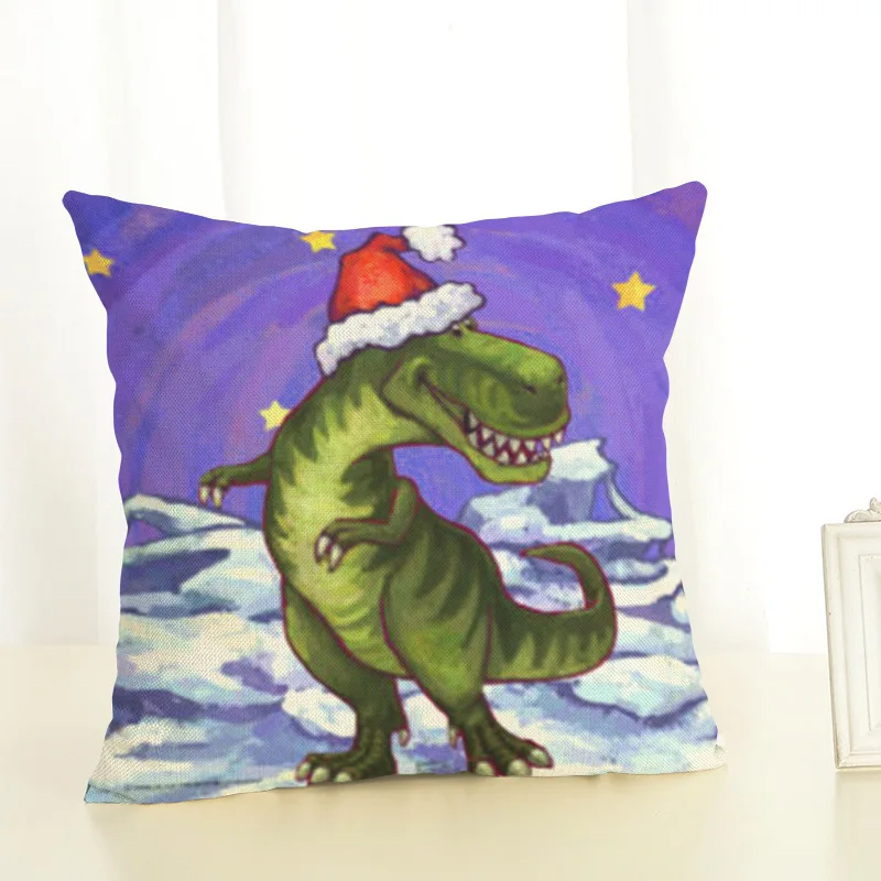 Cushion Cover Наволочка для подушки 45x45 см Наволочки домашний декор животных Динозавр Тираннозавр Рекс Печать Хлопок Лен наволочки - Цвет: Cushion Cover