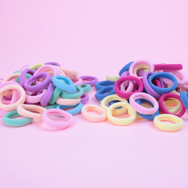 50/100pcs 2/3cm Colorful Girls Elastic Hair Bands Holder Tie Wholesale Rubber Band Kids Hair Accessories Hair Bands for Girls