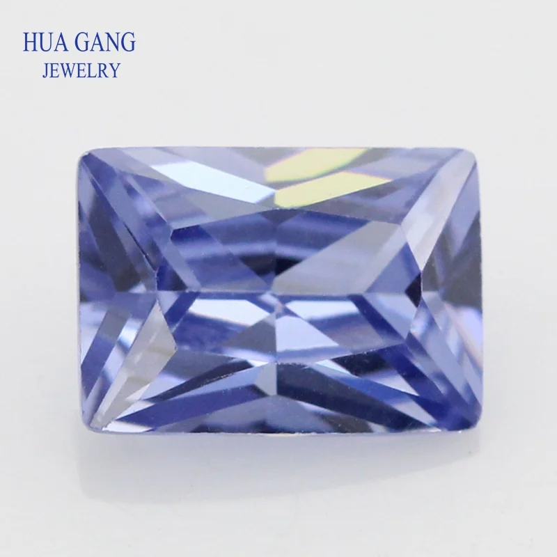 

5A Light Tanzan Blue Rectangle Shape Cut CZ Stone Synthetic Gems Cubic Zirconia For Jewelry Size 2x4~10x14mm