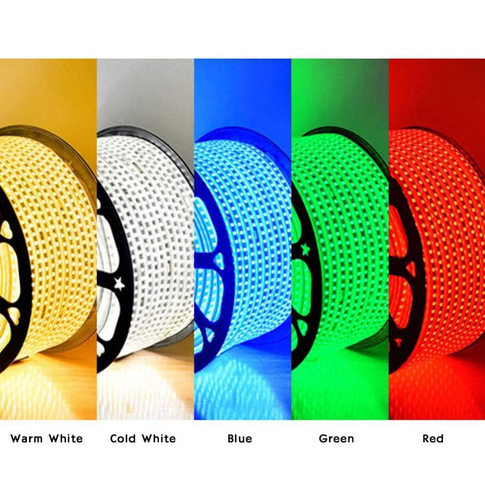 СВЕТОДИОДНАЯ лента SMD 5050 Гибкая RGB Водонепроницаемая AC220V Авто неоновая лампа для