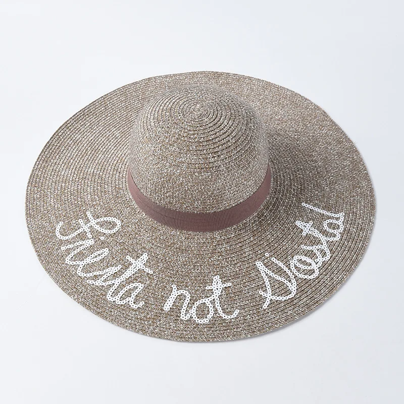 Женская соломенная шляпа USPOP пляжная с широкими полями и блестками летняя 2019 |