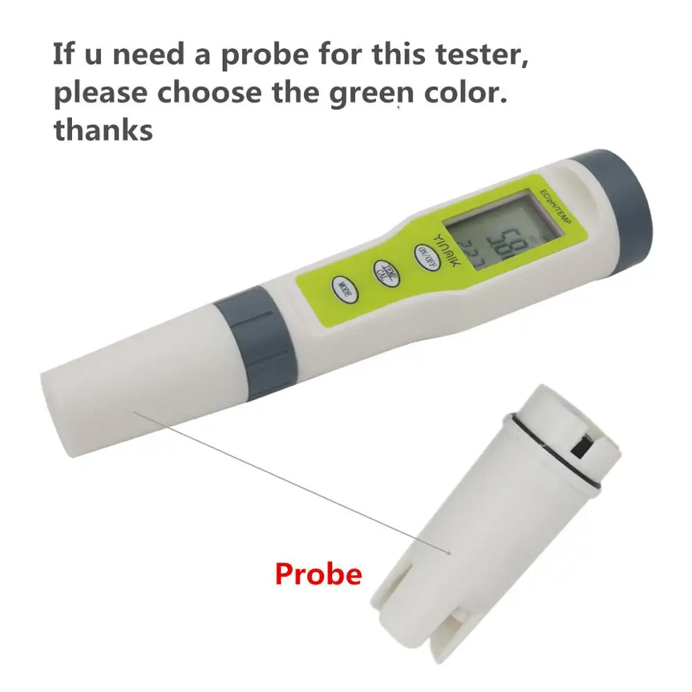 green Ph-метр Сменный стеклянный зонд электрод для PH/TDS/EC/измеритель температуры - Цвет: green