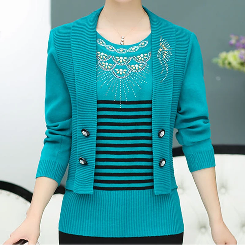 Spring new women's sweater loose casual fashion pullover plus size blue pullovers | Женская одежда