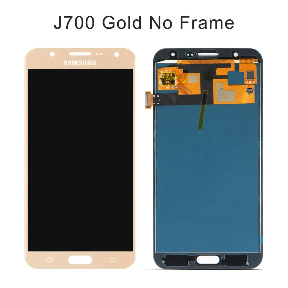 J700 Gold Можно регулировать яркость J700 lcd J710 дигитайзер для samsung GALAXY J7 Pro дисплей сенсорный экран дигитайзер J730 ЖК сборка - Цвет: J700 Gold