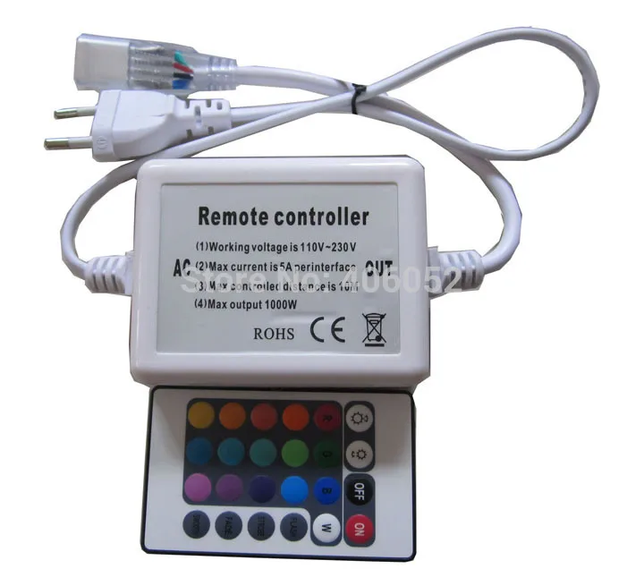 

10 компл./лот AC110V-220V 6A 600 Вт 24 клавиши ИК RGB led контроллер