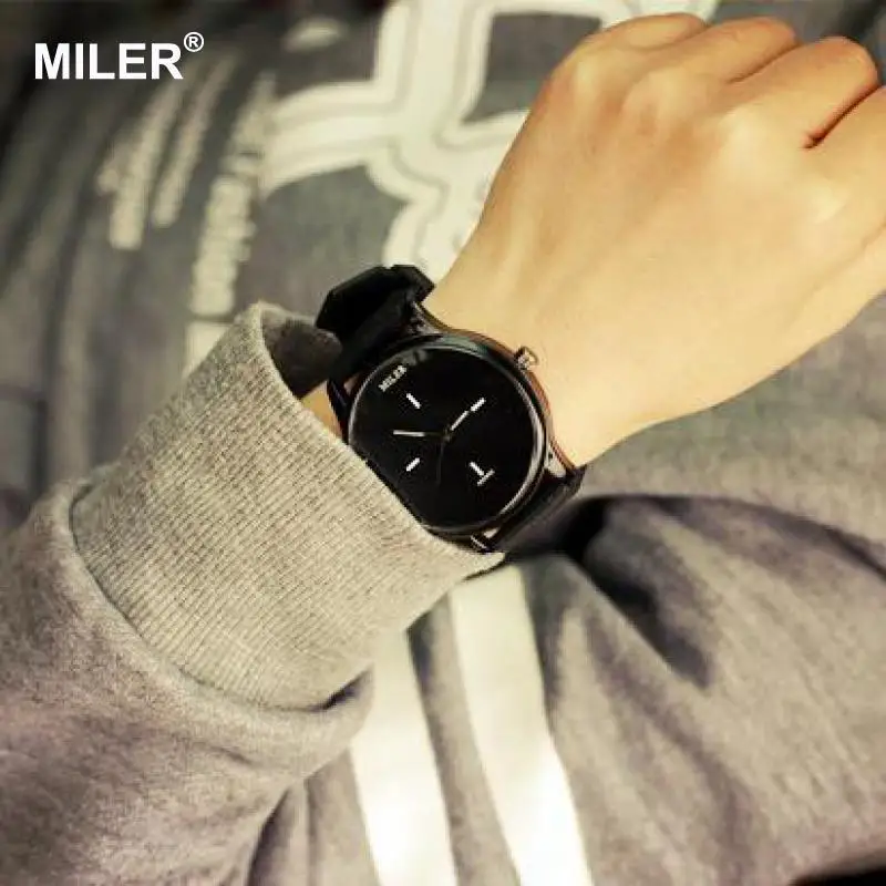 Оригинальный MILER бренд мягкий силиконовый ремешок желе кварцевые часы наручные