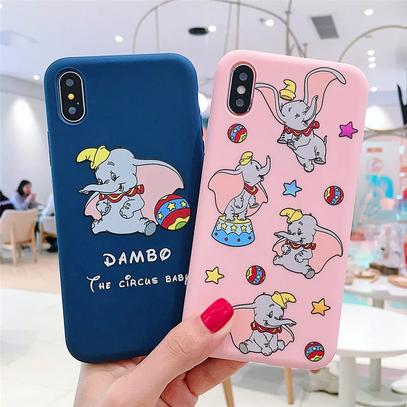 Милый мультяшный слон Дамбо Звезда Телефон чехол для iphone Xs MAX XR X 6 6s plus 7 8 конфеты