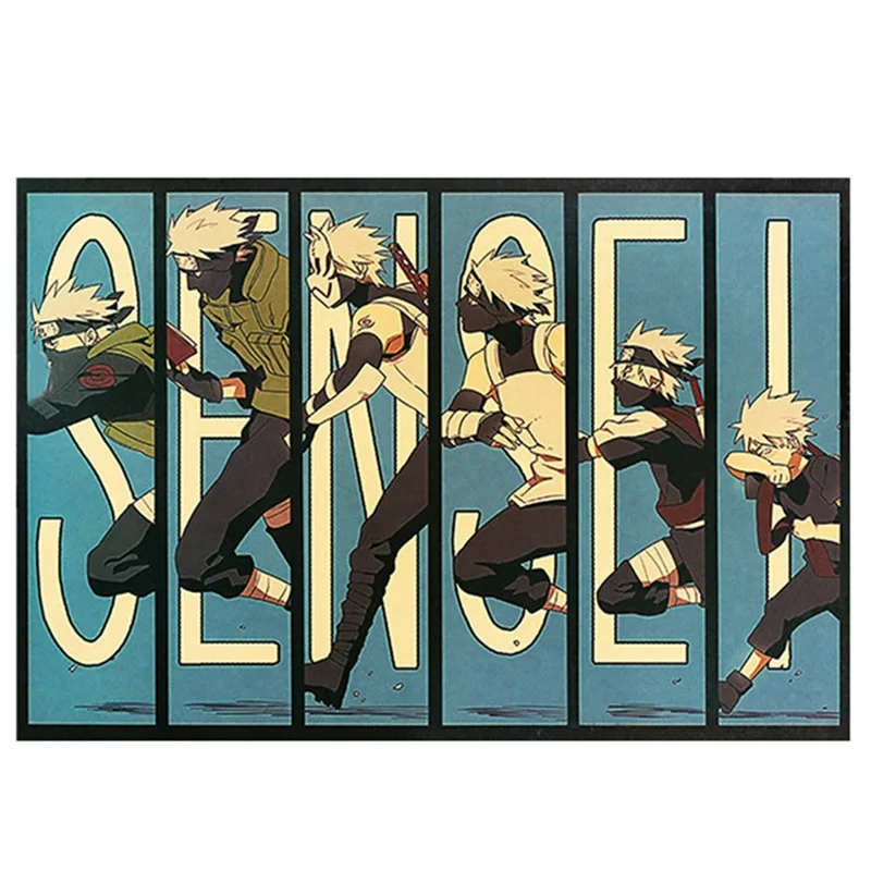12 Винтаж мультфильм аниме постер Naruto бар Детская комната Домашний декор комиксы Наруто ретро крафт-бумага живопись - Цвет: 12