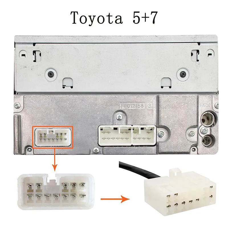 

Black 12-24V MP3 Player Radio Interface Car USB Aux-in Adapter For Toyota Lexus 5+7 Pin Replacement Car Styling Auto Accessories