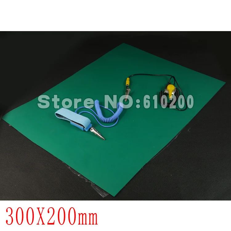 

ESD Anti-static Desk Mat Maintenance Platform Maintainance Insulator Pad + Ground Wire+ESD Wrist Serap 300mm*200mm*2mm