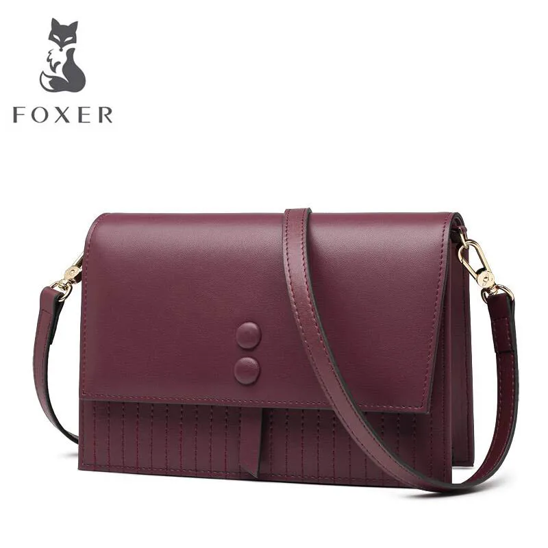 FOXER Роскошная модная простая сумка портфель женская 2019 новая Ретро на плечо дикая