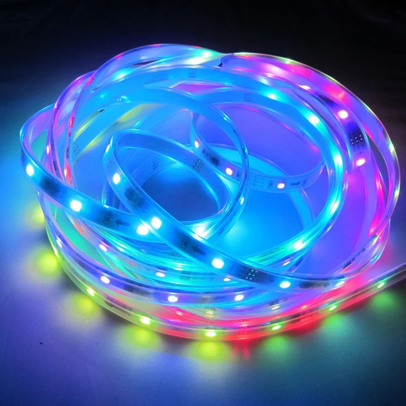 

DC 5V 5M Waterproof WS2812B 30Leds/M LED Strips Individually Addressable RGB Smart Pixel Strip WS2812 IC Black/White PCB