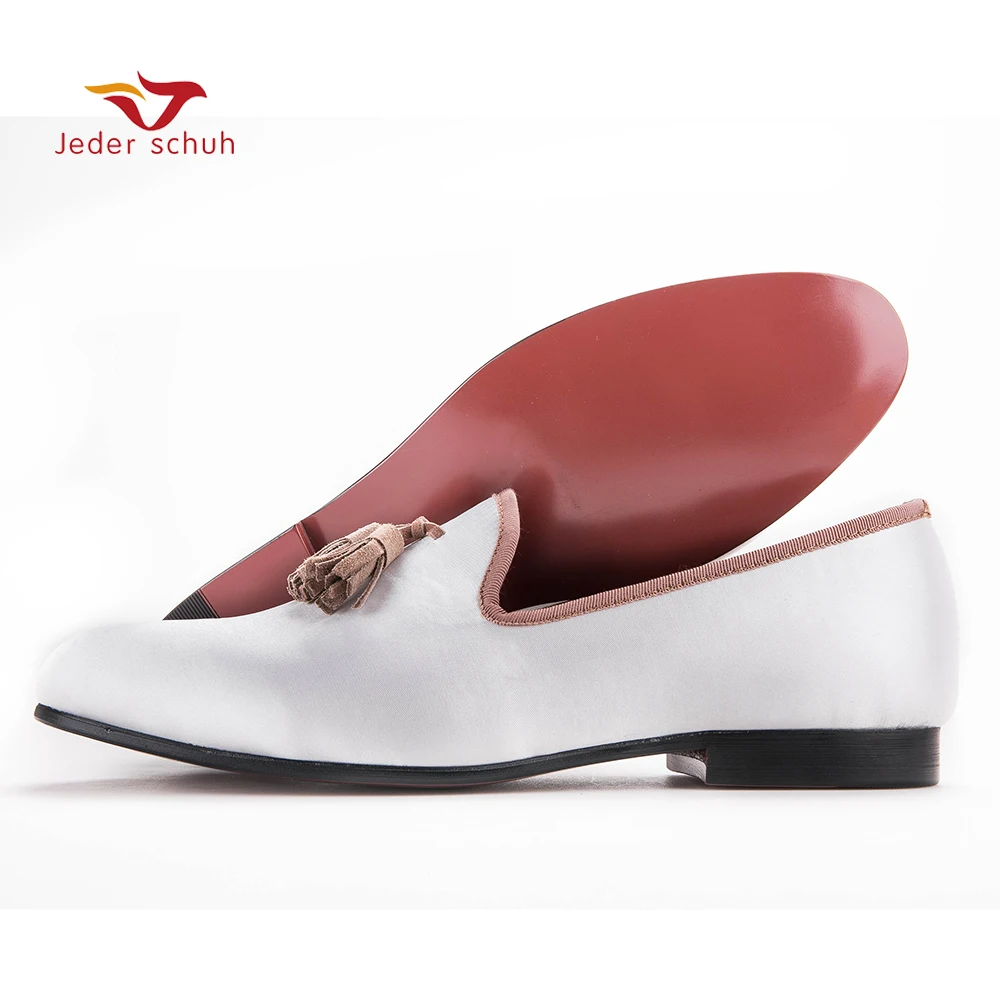 Новинка мужские туфли-лоферы ручной работы белого цвета украшенные стразами и