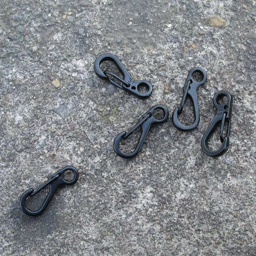 10pcs SF Mini Spring Backpack Clasps hanging keychain Climbing Carabiners metal Bottle Hooks For Hunting Climbing Outdoor Tool