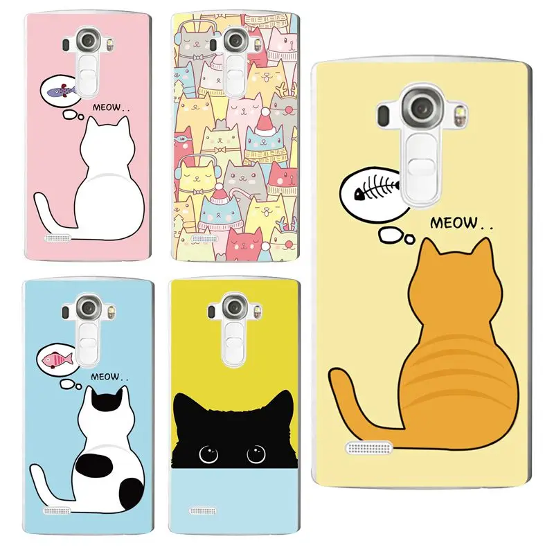 Мягкий прозрачный чехол из ТПУ с мультяшным котом для телефона LG G3 G4 G5 V10 K3 K4 K5 K8 K10