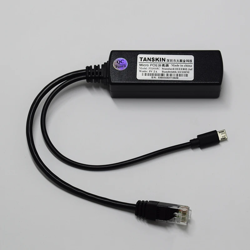Разделитель POE 5 В 10 Вт 2 А блок питания M USB сепаратор комбайнер черный цвет |