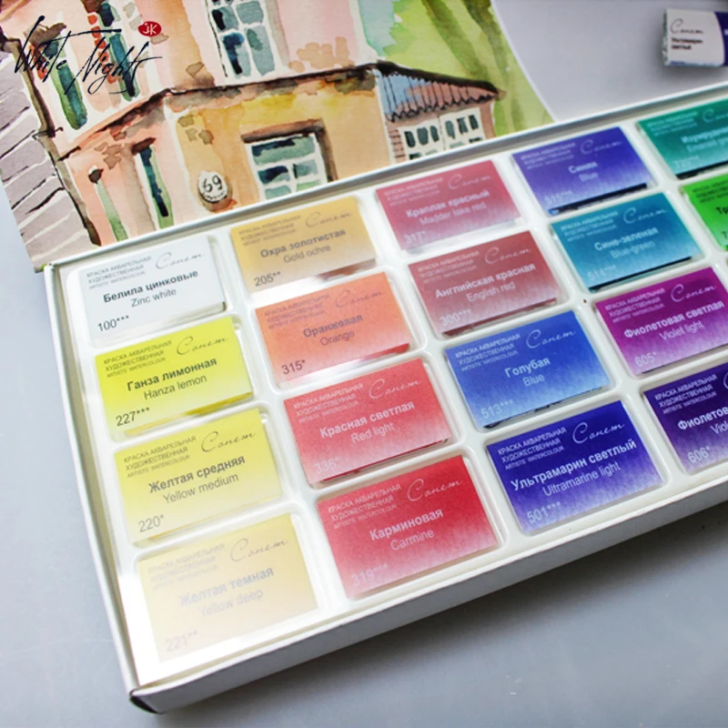 Краска гуашная белая однотонная для рисования на водной основе|watercolor pigment|solid