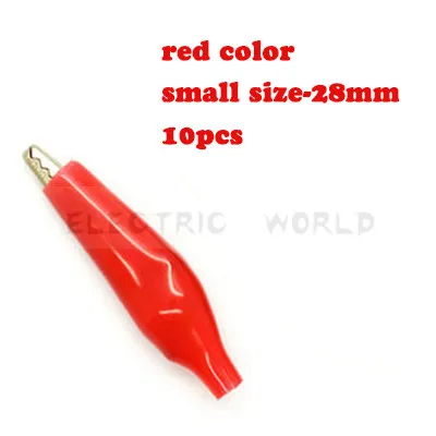 10pcs-28mm-red Крокодил зажим 28 мм 35 мм 45 мм G98 Электрический зажим для тестирования зонда метр Черный и красный с пластиковым ботинок металлический зажим аллигатора - Цвет: 10pcs-28mm-red