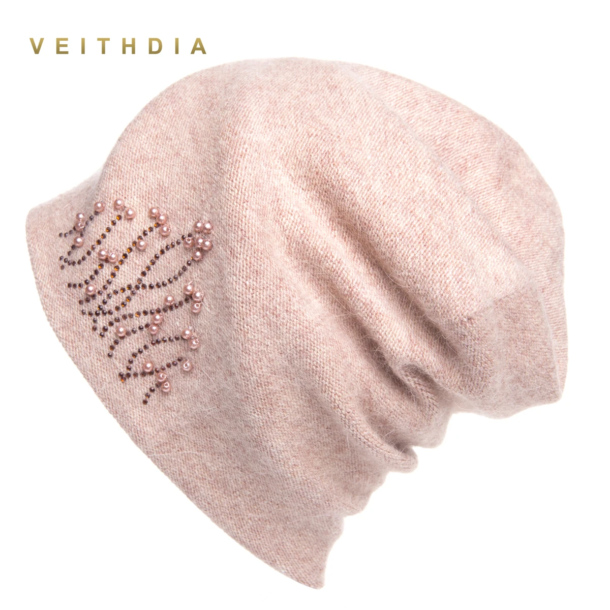 Женские кашемировые шапки VEITHDIA повседневные двухслойные плотные вязаные с