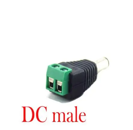 DC maleconnector BNC DC Мужской гнездовой разъем Коаксиальный CAT5 видео вилка симметризирующего устройства адаптер для 3528 5050 одноцветная Светодиодная лента CCTV камера - Цвет: DC maleconnector
