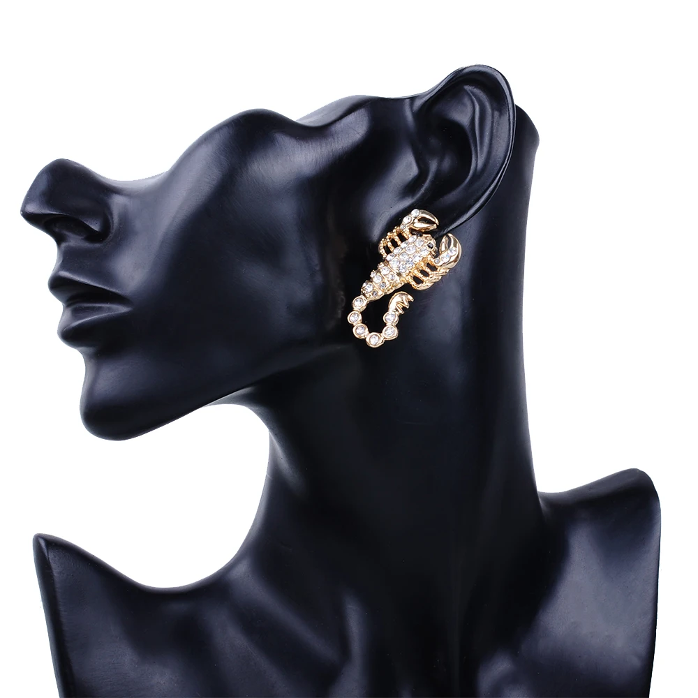 Женские серьги гвоздики с кристаллами золотистого цвета|pendant with earring|earings crystalear
