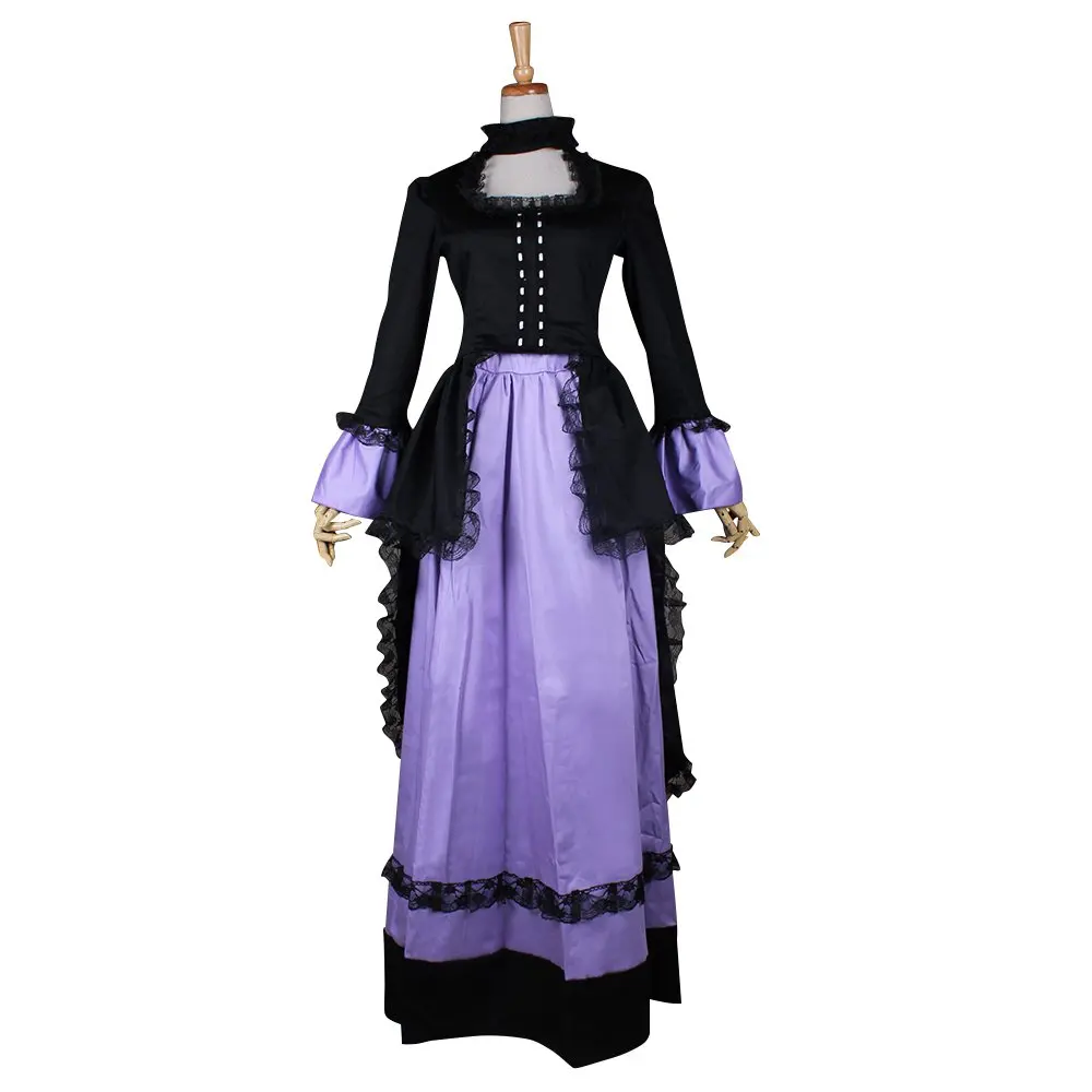 CosplayDiy женское черное и фиолетовое платье Южной красивой искусственной кожи для