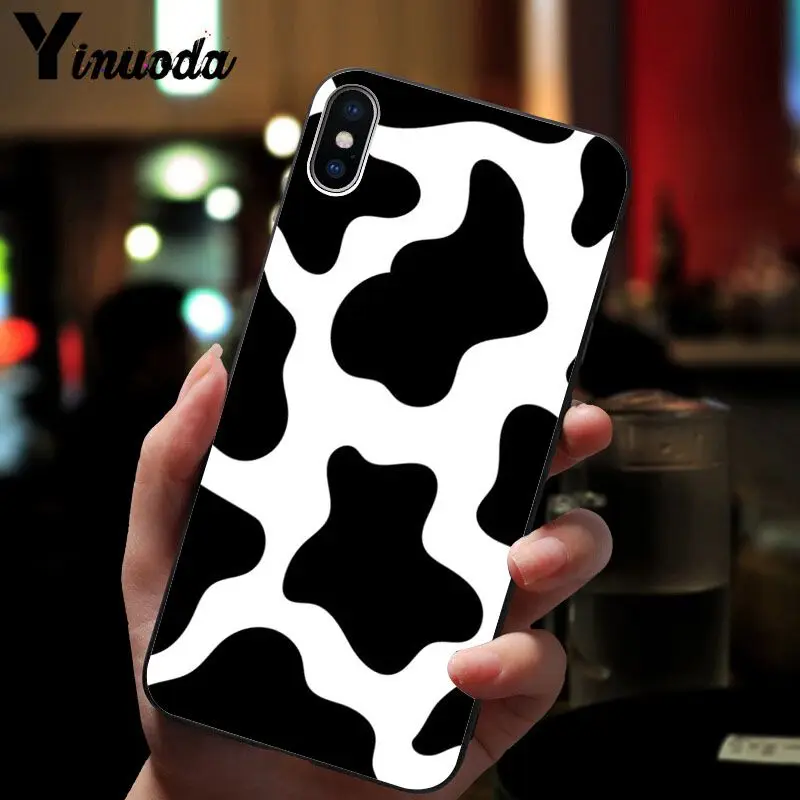A2 Yinuoda корова узор новое поступление черный сотовый Чехол для телефона для iPhone X XS MAX 6 6S 7 7plus 8 8Plus 5 5S XR - Цвет: A2