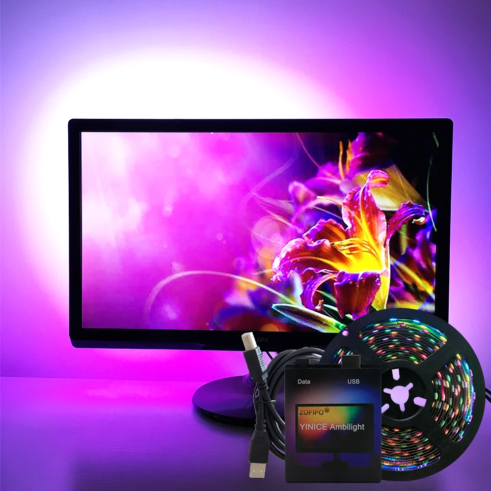 Ambilight DIY ТВ Огни легко адресуемые WS2812B Светодиодные полосы с Arduino Dream экран для ТВ ПК экран компьютерный монитор 1 м~ 5 м комплект