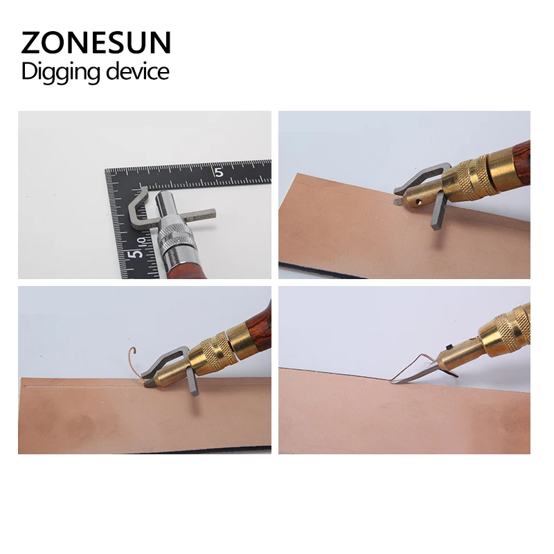 ZONESUN 5 в 1 кожаный инструмент для прошивки краев кожевенное ремесло|Наборы