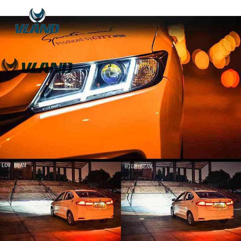 VLAND завод для автомобильных головных ламп Honda City светодиодный светильник 2014-2016