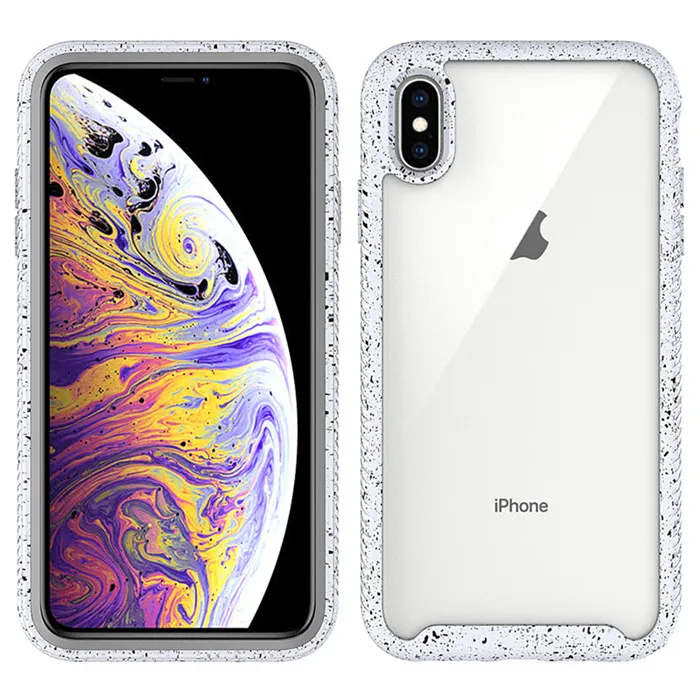 White Противоударный гибридный защитный ТПУ бампер Прозрачный чехол для iPhone 11 Pro Max XS MAX XR 11 8 7 6 Plus противоударный силиконовый роскошный чехол для телефона - Цвет: White