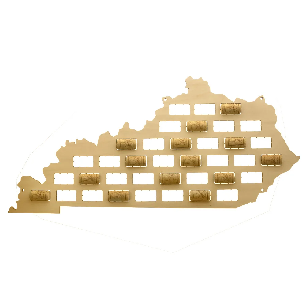 Kentucky of the USA Wine Cork Map Rustic табличка винная пробка домашний Декор деревянный вырез