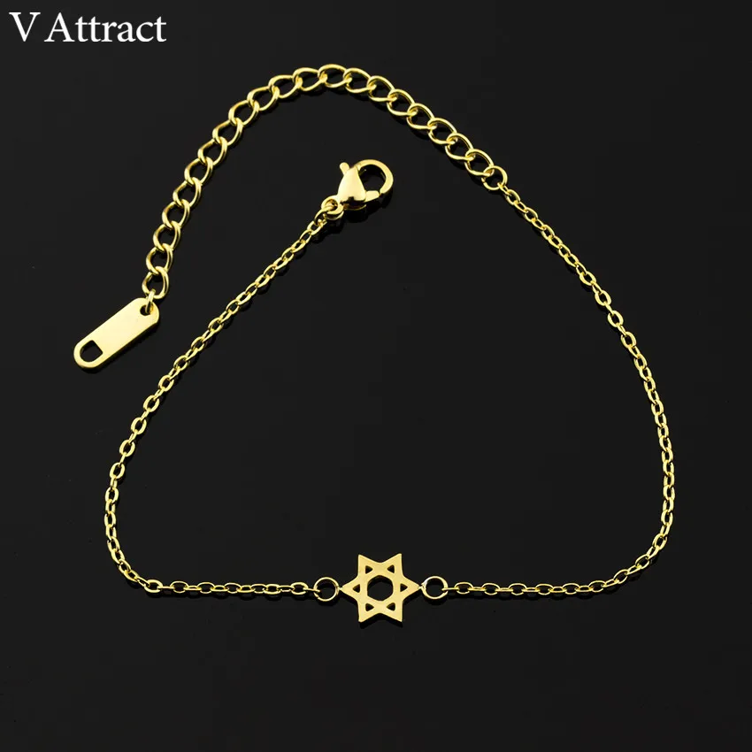 V Attract браслет из нержавеющей стали винтажный Mujer Jerusalem Magen Star Of David браслет с подвесками женские ювелирные изделия